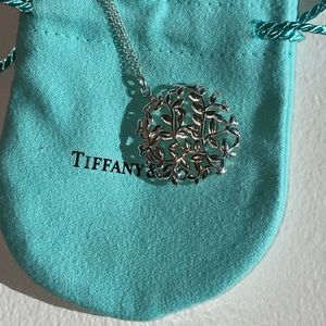 Tiffany & Co Paloma Picasso® Olive Leaf Medallion Pendant, 18’ chain